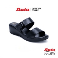 Bata Comfit บาจา คอมฟิต รองเท้าเพื่อสุขภาพ รองเท้าแตะเพื่อสุขภาพ รองเท้าแตะใส่สบาย สูง 1 นิ้ว สำหรับผู้หญิง รุ่น Eva สีดำ 6616271