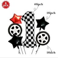 6pcs CHECKERBOARD NUMBER BALLOON PACKAGE