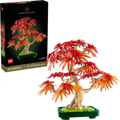 LEGO 10348 Botanicals Japanese Red Maple Leaf Bonsai Tree Assembly Building Blocks Set Unique Home D