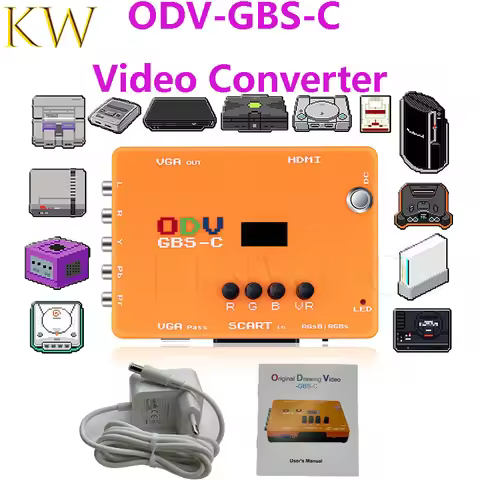 ODV-GBS-C AIO OSSC Adapter Compatible Low Resolution Control RGBS/YPBPR/RGBHV to VGA/HDMI Retro Game