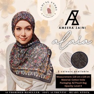[ AZ ALAIA ] by Ameera Zaini Premium Soft Cotton Voile Printed Bawal Bidang 47 + Free Pouch Bag