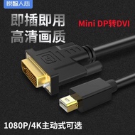 悅智人心mini迷你dp轉DVI轉接線Mini displayport公對公轉換器筆記本雷電連接顯示器投影儀頭適用X1/X230