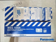 Panasonic WEG15929 เต้ารับ/ปลั๊กกราวด์คู่รุ่นใหม่ 1 กล่อง 10 ตัว