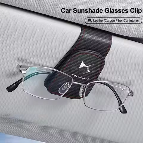 Car Sun Visor Glasses Clip Magnetic Leather Sunglasses Holder Accessorie For DS SPIRIT 2 3 4 5 6 7 D
