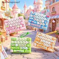 onetimingnicep7 Keychain Fidget Toy, 26 Keys Keyboard Shape Stress Relief Gift ICE