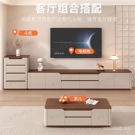 Floor Coffee Table Hu TV Cabinet Combination Peach Color French Style Household Cream Living Room So