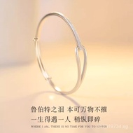 Wife gave mom a pure silver commemorative birthday gift, plain ring for women999Niche Light Luxury P