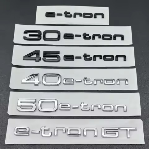 3D ABS Logo 30 40 45 50 E-tron GT Letters Sticker Car Rear Trunk Emblem Badge For Audi A3 SQ6 Q5 Q6