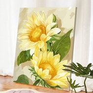 Mewarna Lukisan Minyak Premium Bunga Matahari C Digital Lukisan Tangan Mewarna Kraftangan Lukisan Pe