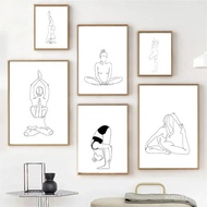 Minimalist Yoga Pose Line Wall Art Poster, Modern Canvas Printing, Yoga Studio, Gym, Home Decoration