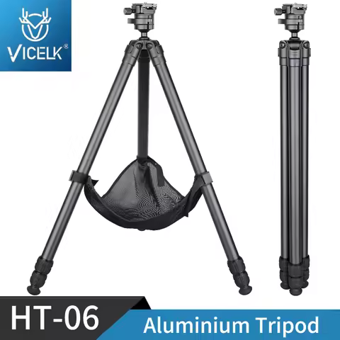 VICELK 155cm Professional Shooting Tripod,Aluminum Alloy Tipod with balhead Head 2-in-1 Picatinny to