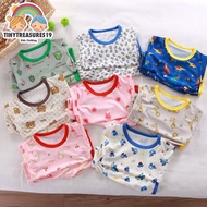 Tinytreasures19 6mo-6yrs old Iced SILK Tshirt Short Set- Cool Summer Indoor Cute Designs