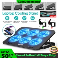 SG Laptop Notebook Cooling Pad Fan with 6 Fans and Adjustable Height Stand Dual USB 2.0 Ports Fan