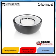 Blomus Fuoco 65273 Tea Light Holder, Ceramic and Stainless Steel, Black