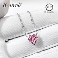 K0KN Gourch 2CT Heart Cut Lab Grown Diamond Pendant Necklace Ruby / Papalacha / Canary Yellow S925 S