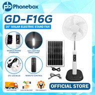 GD-F16G 16 Inch Solar Powered Stand Fan DC Outdoor Rechargeable Solar Electric Fan With Solar Panel 