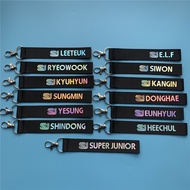 Super Junior Laser Colorful Mobile Phone Strap Name Strip SJ Keychain Mobile Phone Pendant E.L.F Mer