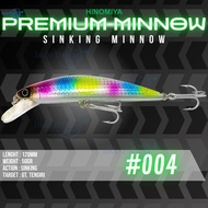 Umpan HINOMIYA Premium Minnow Sinking 12cm 50gr Mancing Ikan Tengiri GT