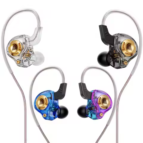 QKZ AK6 Earphones, SRS Dynamic Driver, HiFi Stereo, Deep Bass, Wired Earphones, In-Line Microphone.