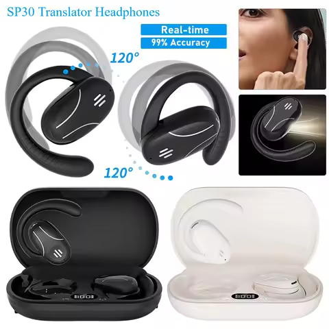 SP30 Translator Headphone OWS Language Translation Earbuds 99% Accuracy Smart Real-Time Translation 