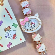 Jam Tangan Hello Kitty Sweet Fashion Gadis KT Cat Bow Quartz Jam Tangan Indah FBPV