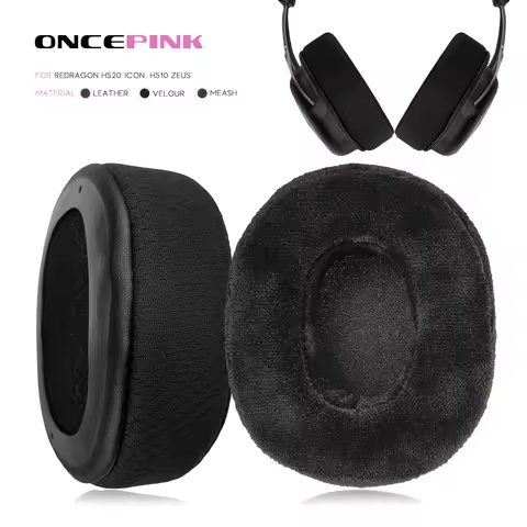 Oncepink Replacement Ear Pads for Redragon H520 Icon, H510 Zeus Headphone Thicken Cushion Headset He