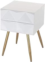 Nightstand Simple Bedside Table for Bedroom Office Bedside table Nordic Simple Gold Wrought Iron Creative Living Room Side Bedroom Bedside Cabinet White Paint Storage Cabinet Comfortable anniversary