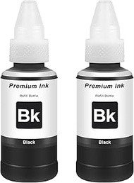 2 x Black T664 Ink Compatible with Epson 664 Black Printer Ink 70 ml, Refill Ink BK 664 for Printer