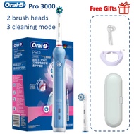 Oral-B PRO 2000 Electric Rechargeable Toothbrush with one Cross Action Brush Head and One Sensitive 