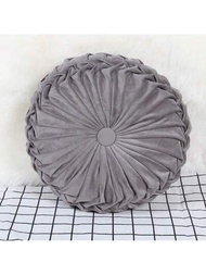 一個圓形天鵝絨輪輪形純色經典風格柔軟手工製作的靠墊，適用於沙發、客廳和海灣窗使用