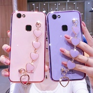 Casing VIVO V7 plus v7 phone case softcase silicone cover with Wristband love bracelet for girl
