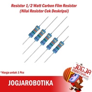 Resistor 1/2 Watt Carbon Film Resistor (Nilai Resistor Cek Deskripsi)