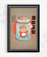 Ukiyo-E โปสเตอร์อนิเมะย้อนยุคโทโทโร่โปเนียวสวยๆลายสัตว์ญี่ปุ่นราเม็งพิมพ์ลาย69F 0717