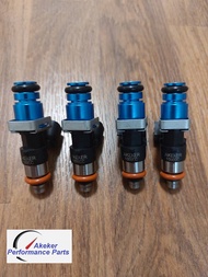 6X Top feed High performance 63.5mm ev14  E25 E85 High impedance Flow matched fuel injector Blue Top