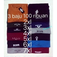 Jumbo distro t-shirts for men 2xl 3xl 4xl 5xl 6xl 7xl~big size oversize t-shirts~package of 3 pcs ra