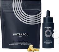 Nutrafol Men's Hair Growth Supplement and Hair Serum, Clinically Tested for Visibly Thicker and Stronger Hair - 1 pouch, 1.7 Fl Oz Bottle