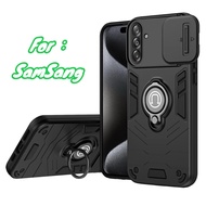 Mobile Phone Case For Samsung A17 5G A16 5G Camera Stand Ring Slide TPU+PC