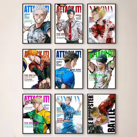 Anime Haikyuu!! Magazine Cover Style Poster Bedroom Bedside Wall Decor Living Room Entrance Mural