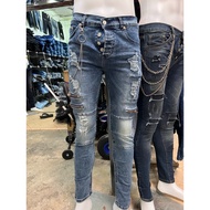 JEANS KOYAK AJ5 JEANS SAIZ BESAR RIPPED JEANS KAIN GETAH / JEANS KOYAK BERZIP
