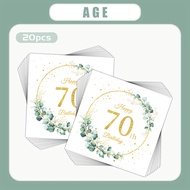 TEMU Sage Wreath Birthday Party Supplies - 20pcs Disposable Paper Napkins For Girls 30th 40th 50th 6