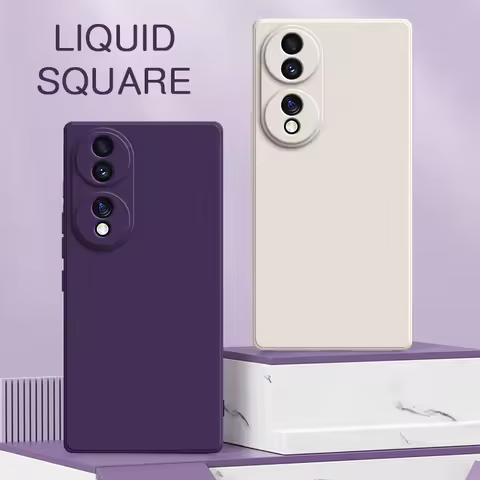 Original Square Liquid Silicone Case for Honor 50 60 70 Pro Plus SE Soft Phone Covers Honor50 Honor6