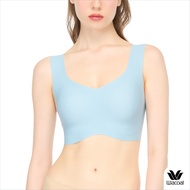 Wacoal Smooth Underwear Set Non-Wired Bra V-Neck Pullover Model WH9E12 Blue (MS)