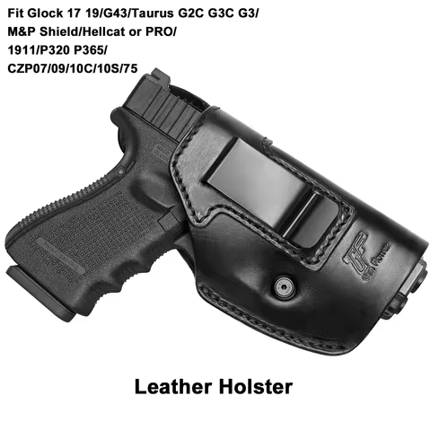 Leather Holster Fit Glock 17 19/G43/Taurus G2C G3C G3/M&P Shield/Hellcat or PRO/1911/P320 P365/CZP07