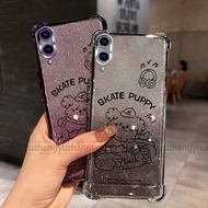 Case for vivo Y93 Y1S Y91C phone case scooter puppy four corner glitter paper silicone TPU transpare