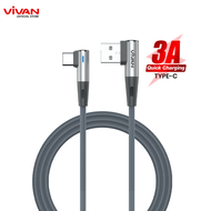 SIKU Vivan Kabel Type C Kabel Data Fast Charging Cable 3A Gaming Elbow Length 1M - 1 Year Warranty -