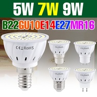 9W E26/E27 LED Light Bulb MR16 Spotlight 220V Recessed Bulbs GU10 Candle Lamp GU5.3 Chandelier E14 B