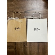Be Dieu logo paper bag with lace tie as a gift paper bag gift bag goodies bag