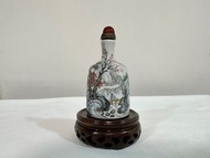 慎德堂製底款 精工山水溪山行旅陶瓷鼻煙壺（8.5X4.5cm）