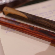 全木桿微凹黃檀木封端鋼筆-純手削製作