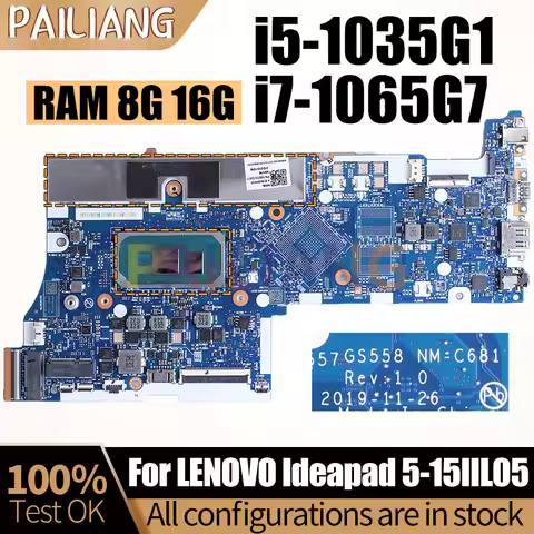 For LENOVO Ideapad 5-15IIL05 Notebook Mainboard Laptop NM-C681 i5-1035G1 i7-1065G7 8G 16G 5B20S72477